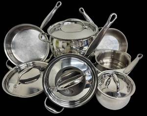 lot 212 image: Kirkland Signature Stainless Steel Cookware Set - Made in Italy (6.5 Qt Stock Pot, 10 in Skillet)