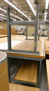 lot 14 image: TWO 30x60 workbenches, one wood top and one formica