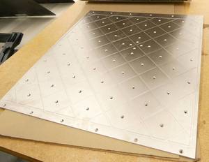 lot 29 image: 2 steel panels with diamond pattern 32x28