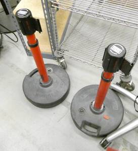 lot 43 image: 2 adjustable height stancions and one non-adj