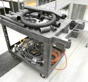 lot 61 image: Rubbermaid cart with contents