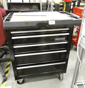 lot 67 image: Black Craftsman tool box on wheels