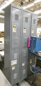 lot 100 image: Locker and file cabinet with contents