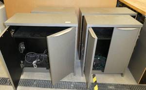 lot 110 image: 5 wood cabinets and 1 metal file cabinet