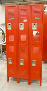 lot 164 image: Two Red locker sections and One Black section