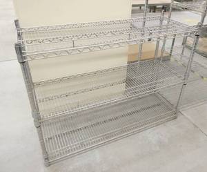 lot 235 image: THREE wire rack shelves, 14x30, 16x36, 24x48