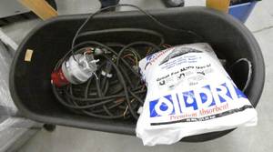 lot 255 image: Water trough with oil dri and electrical cords