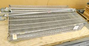 lot 295 image: Large wire shelving cart 36x72 shelves, 6 shelves