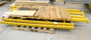 lot 296 image: 7 ft tall pallet rack section with 4 8ft beams