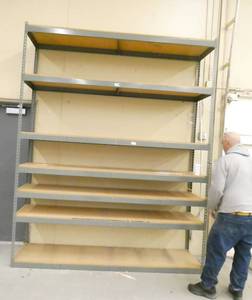 Large shelving unit 8 ft wide 2 ft deep 10 ft tall