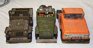 Tonka Jeep and Japanese Toy Trucks