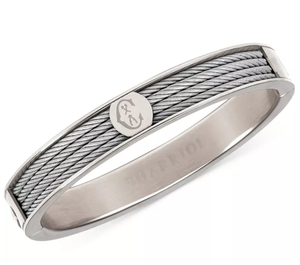 lot 1 image: CHARRIOL Logo Bangle Bracelet in Stainless Steel Size M (See Details & Photos)