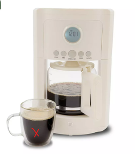 lot 114 image: Willow Kitchen 12 Cup Programmable Drip Coffee Maker Machine,Keep Warm Setting & 24h Program with Auto Shut-Off White