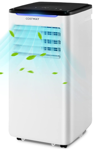 lot 163 image: COSTWAY Portable Air Conditioners, 10000 BTU Portable AC Unit for Room up to 400 Sq.Ft with Cool, Fan, Dry & Sleep Mode, Timer, Remote Control 3-in-1 Portable AC (FP10345US-WH, Transit Damage, See Photos For More Details)