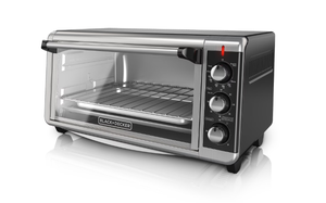 lot 308 image: BLACKDECKER 8 Slice Extra-Wide Stainless Steel Countertop Toaster Oven