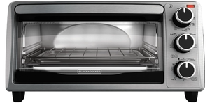 lot 324 image: BlackDecker TO1303SB 4-Slice Toaster Oven, 14.5 x 8.8 x 10.8 inches, Stainless SteelBlack