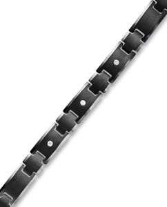 lot 50 image: MCYS Mens Diamond (110 c.t. t.w.) and Black Tungsten Bracelet