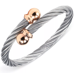lot 65 image: CHARRIOL Unisex Celtic Two-Tone Cable Bangle Bracelet