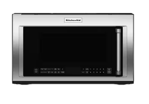 lot 94 image: KitchenAid 30 in. W 1.9 cu. ft. 1800-Watt Over the Range Microwave with Air Fry in Stainless Steel Model # KMHC319LSS00