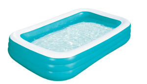 lot 249 image: Bluescape Blue 10 ft Long Family Inflatable Swimming Pool, Round, Age 6 & up, Unisex