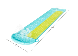 lot 250 image: Bluescape 18ft long Blue Double Lane Water Slide Racer, with Sprinklers, Age 5 to 12, Unisex
