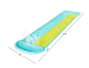 lot 266 image: Bluescape 18ft long Blue Double Lane Water Slide Racer, with Sprinklers, Age 5 to 12, Unisex