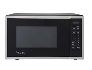 lot 327 image: Magic Chef 18.6 in W, 0.9 cu. ft. Countertop Microwave, in Stainless Steel with 900-Watt Cooking Power Model # HMM990ST3 (Used)