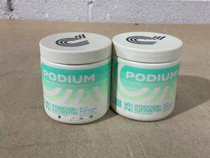 lot 157 image: LOT OF 2 Podium Nutrition Hydration  Electrolytes Energy Drink - Blue Raspberry 25 Servings (EXP 022026)