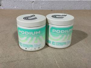 lot 159 image: LOT OF 2 Podium Nutrition Hydration  Electrolytes Energy Drink - Blue Raspberry 25 Servings (EXP 022026)