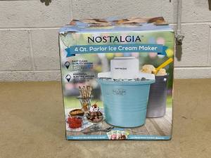 lot 204 image: Nostalgia Ice Cream Maker, Aqua 4qt (Used)