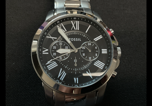 lot 62 image: Fossil Mens Grant Chronograph Stainless Steel Watch 44mm (Minor Scratches On Band)