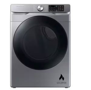lot 19 image: Samsung 7.5 cu. ft. Smart Vented Gas Dryer in Platinum with Steam Sanitize Model # DVG45B6300P (Used)