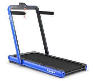 lot 24 image: Costway - 4.75HP 2 In 1 Folding Treadmill WRemote APP Control - Navy
