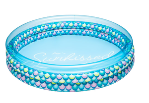 lot 272 image: Bluescape Colorful Mermaid Print 3-Ring Inflatable Swimming Pool for Kids, Round, Age 2 & up, Unisex 5ft wide