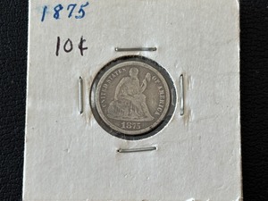 lot 10 image: 1875 Seated Liberty Dime