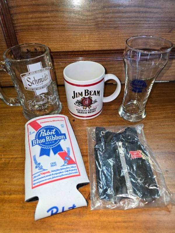 lot 27 image: Beer Lot, Koozies, Glasses, Mug