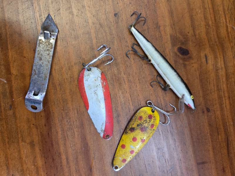 lot 54 image: 2 Spoons, Lure and Bottle Opener