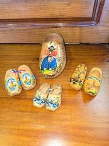 lot 13 image: Mini Hand-Painted Dutch Wooden Clogs