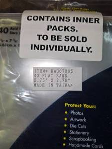 lot 103 image: Flat Bags 5.75x 7.75