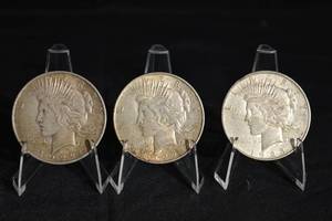 lot 12 image: 1922 And 1923 Peace Dollars Lot Of 3