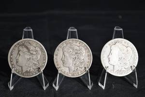 lot 15 image: Morgan Silver Dollars 1879 (Lot of 3)