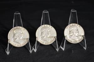 lot 23 image: Franklin Half Dollars (Lot of 3)