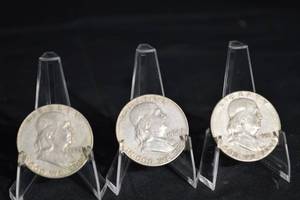 lot 31 image: Franklin Half Dollars (Lot of 3)