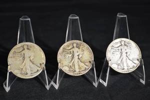 lot 43 image: Walking Liberty Half Dollar (Lot of 3)