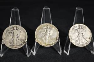 lot 48 image: Walking Liberty Half Dollar Coins (Lot of 3)
