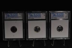 lot 105 image: Roosevelt Dime Proof Set 1962, 1963, 1964 - TruTrade Service Graded 6768