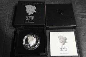 lot 112 image: United States Mint 2023 Peace Dollar San Francisco - One Dollar Silver Coin
