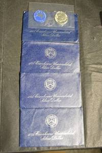 lot 126 image: 1974 Eisenhower Dollar 40% Silver - Lot of 4 Uncirculated