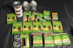 lot 156 image: Coghlans Mosquito Head Net & Fire Starter & 100-Hour Candles Survival Gear