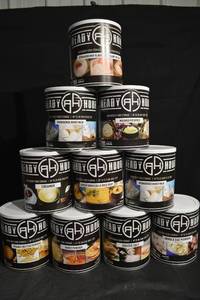 lot 160 image: Ready Hour Assorted Emergency Food Storage Cans - 4 lb 12 oz Each (Lot of 10)